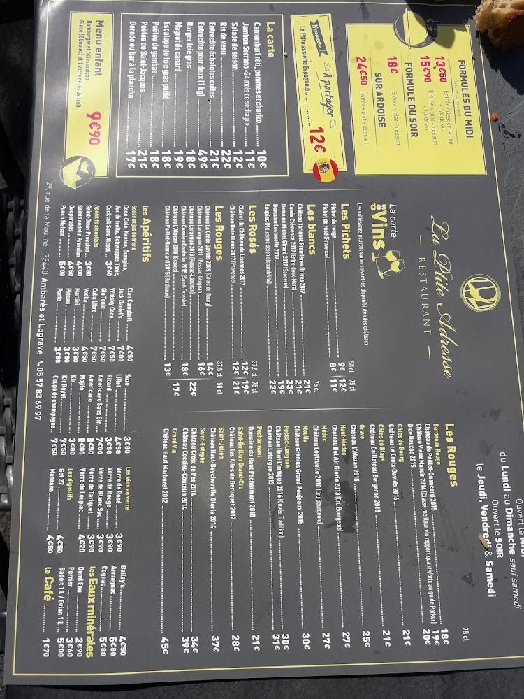 Restaurant La Ptite Adresse - Menu Image 4